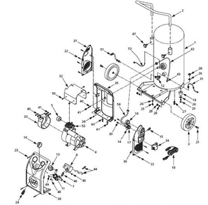 Hu350100, Hu350100av Tank Parts Diagram and Parts List for HU350100AV  Campbell Hausfeld Compressor